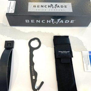 NEW BENCHMADE RESCUE HOOK SAFETY CUTTER w/02 WRENCH BLACK CLASS 8 BLKWMED